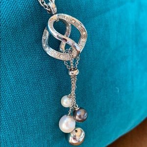 ✨Crystal-Pearl-Black Pearl Pendant Necklace ✨